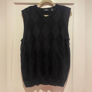 Black V-neck Golf Argyle Vest